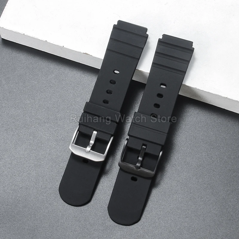 Minimalist ​​Ultralight Watch Strap for Luminox 0200 3900 7258 Silicone Watch Band 21mm Black Special Interface Skin-Friendly