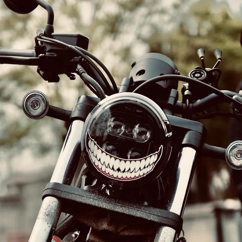 ملصقات عاكسة للدراجات النارية، ملصقات ذات فم كبير لخوذة السيارة، ملحقات تزيين السيارة بنفسك