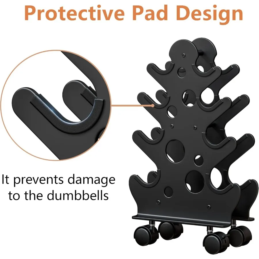 حامل رف الدمبل فقط الدمبل غير متضمن رف تخزين الدمبل الموفر للمساحة مع أو بدون عجلات لصالة الألعاب الرياضية المنزلية الفعالة