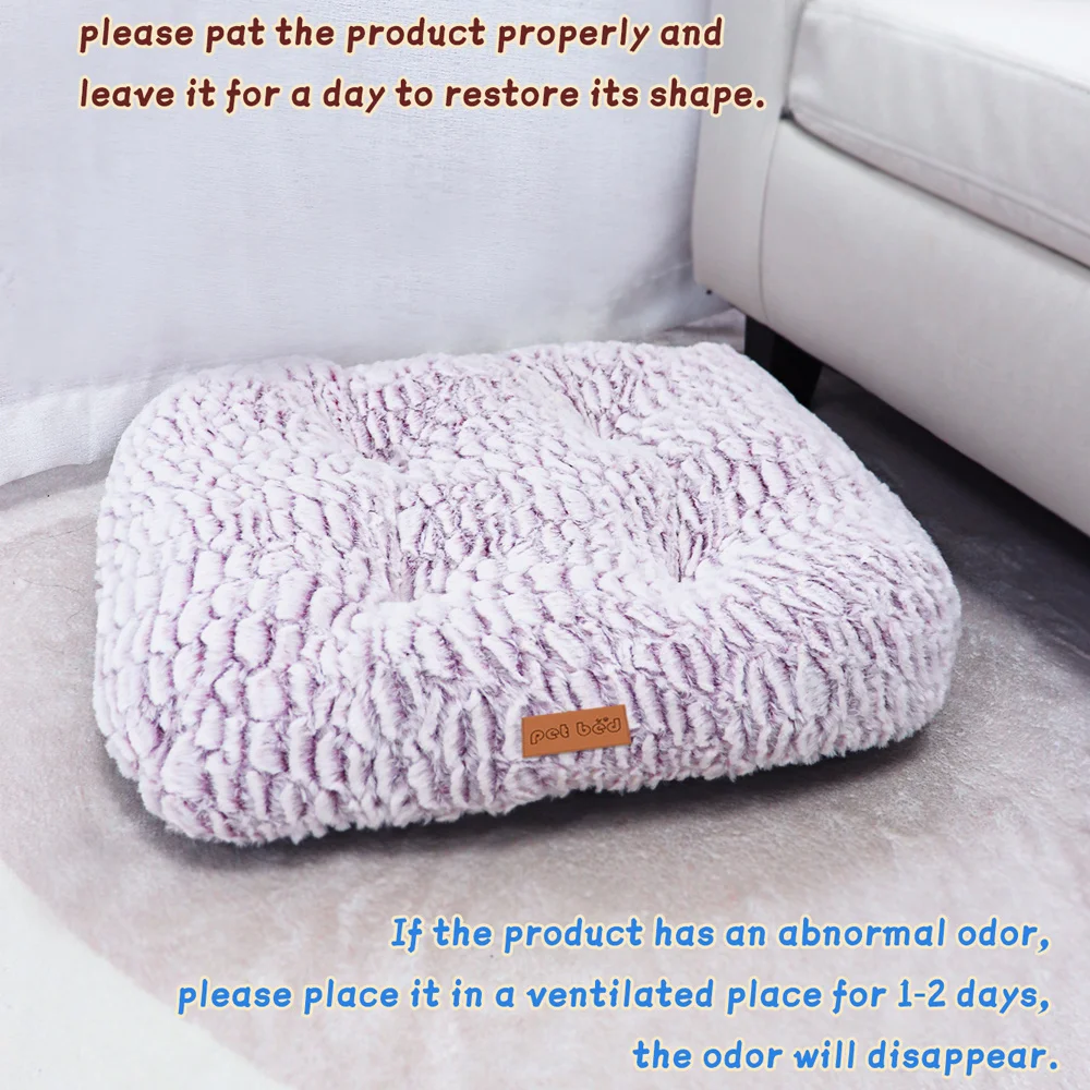 Dog Bed Pet Bed For Dog Mat Pet Mat Bed For Cat Pet Crate Bed For Dog Anti-Slip Washable Faux Fur Fluffy Comfy Pet Sleeping Mat