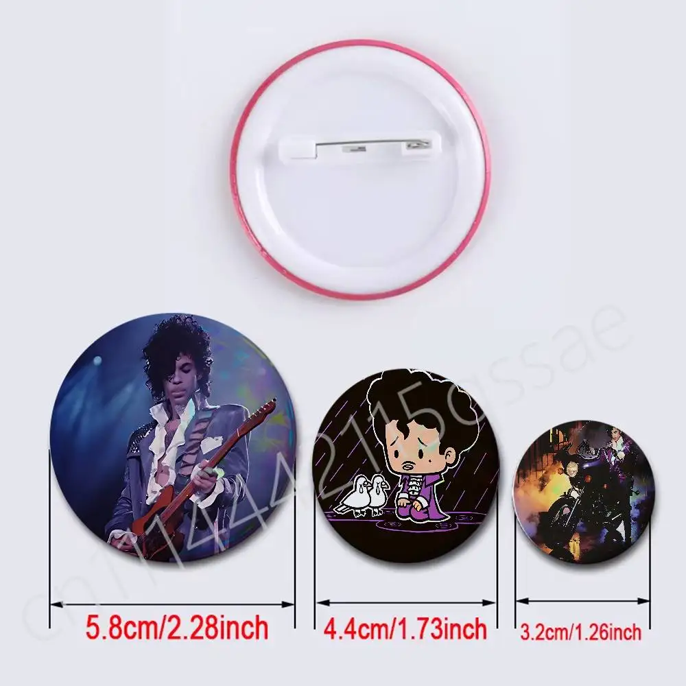 FOR Prince Rogers Nelson Round Exquisite Laser Badge Brooches Creative Pins For Clothes Hat Backpack Gift Accessories