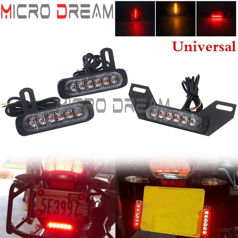 Motorcycle Taillight LED Auxiliary Brake Lamps Running Tail Lights Rear Lamp Universal For Harley  Cafe Honda Suzuki Racing Bike
