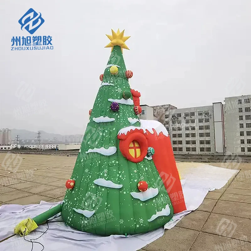 Festive inflatable christmas tree home christmas house green tent for new year courtyard decoration mall advertising