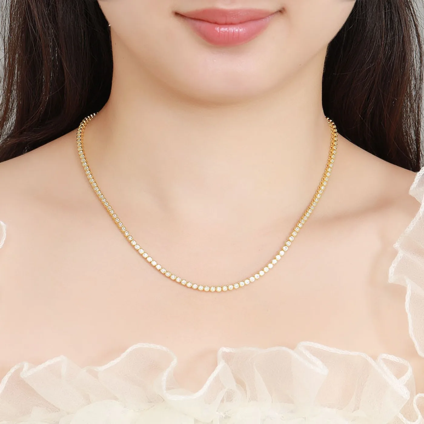 SongYun Luxury Jewelry 925 Sterling Silver Tennis Chain Necklace For Women Men Moissanite Diamond Tennis Necklaces Fine Jewelry - view 5