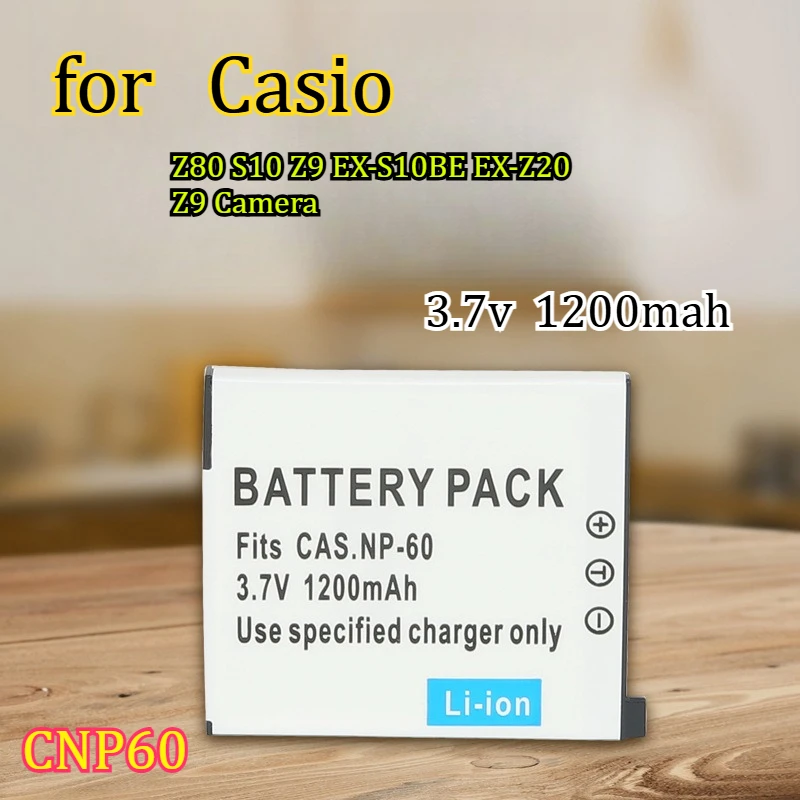 

Аккумулятор CNP60 3.7V 1200mAh для камер Casio Z80, S10, Z9, EX-S10BE, EX-Z20, Z9 с длительным временем работы