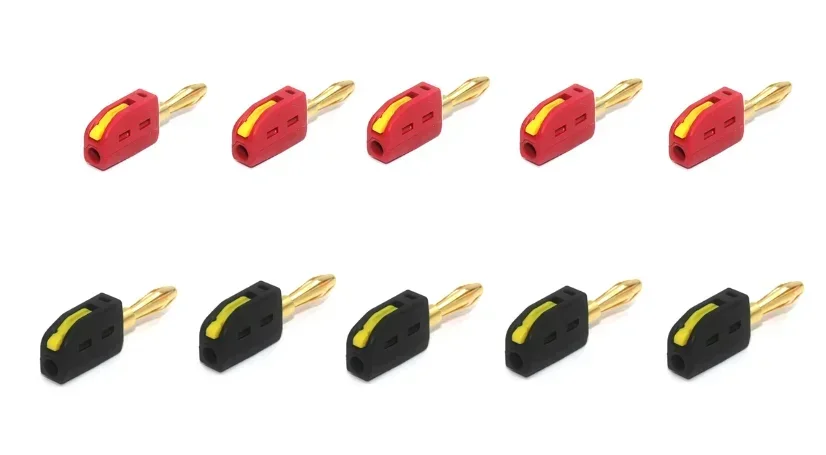 10PCS 4mm Bananen Stecker Hohe Strom Quick Connect Vergoldete Bananen Stecker 32A Elektrische Test