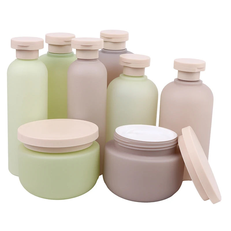 Green Grey Refillable Bottle Filp Lid Empty Plastic Hand Sanitizer Shampoo Lotion Bottles Cosmetic Cream Jars Travel Essentials