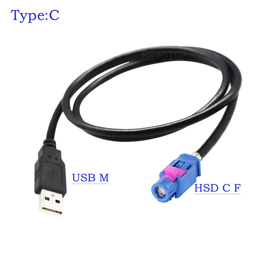 USB Male Plug to 4 Core Blue HSD Code C Female Connector HSD to USB Cable LVDS Cable Car Head Unit Control Screen RCC NAC Cable