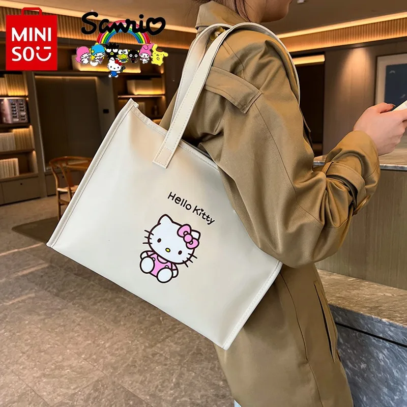 Miniso Sanrio New Women's Handbag Fashionable and High Quality Girls' Shoulder Bag Fresh and Large Capacity Women's Shopping Bag