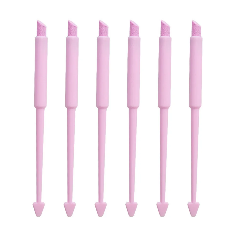 6pcs Art Tools Pen Shape Cuticle Stick Durable Nail Sanding File For Natural False Nails Nail File Buffer Stick
