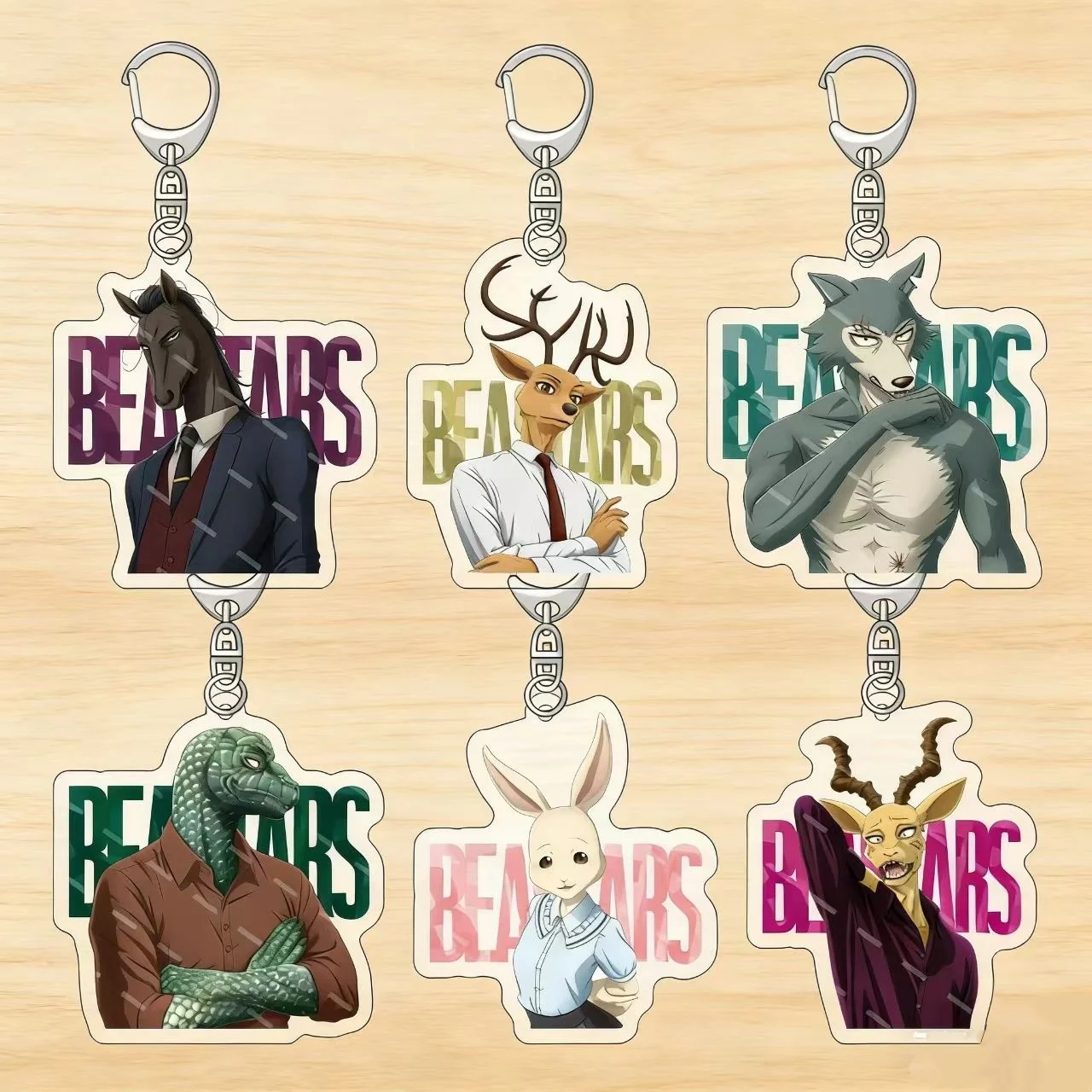BEASTARS Legoshi Louis Haru Gouhin Llavero de acrílico con figuras de anime, llavero de animales, colgante para bolso, accesorios decorativos, regalo para fans