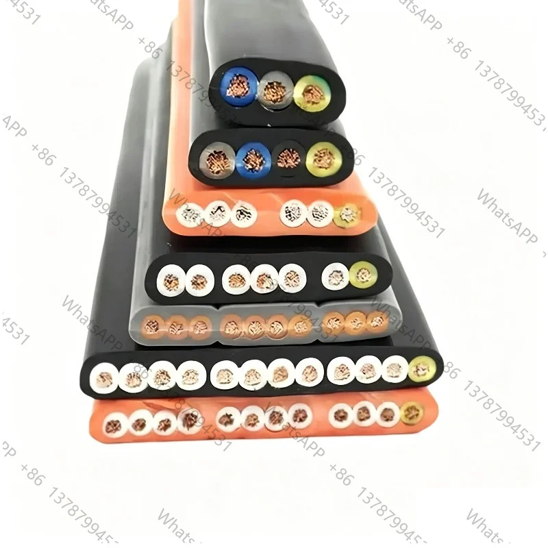 1meter Driving Fat Cable Crane TVVB Retractable Elevator Lifter PowerCable 2/3/4/5/6/7/8/9/10/11/12 Core 0.5-4mm2 Color Randomly