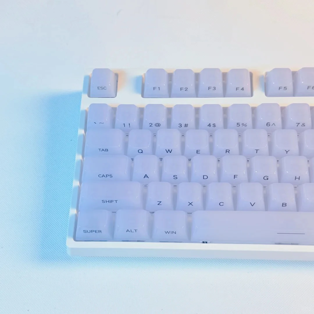 119 مفتاحًا كريميًا أبيضًا طباعة جانبية RGB أغطية مفاتيح بإضاءة خلفية MDA Profile أغطية مفاتيح كريستالية شفافة للكمبيوتر الشخصي للوحة مفاتيح MX #2