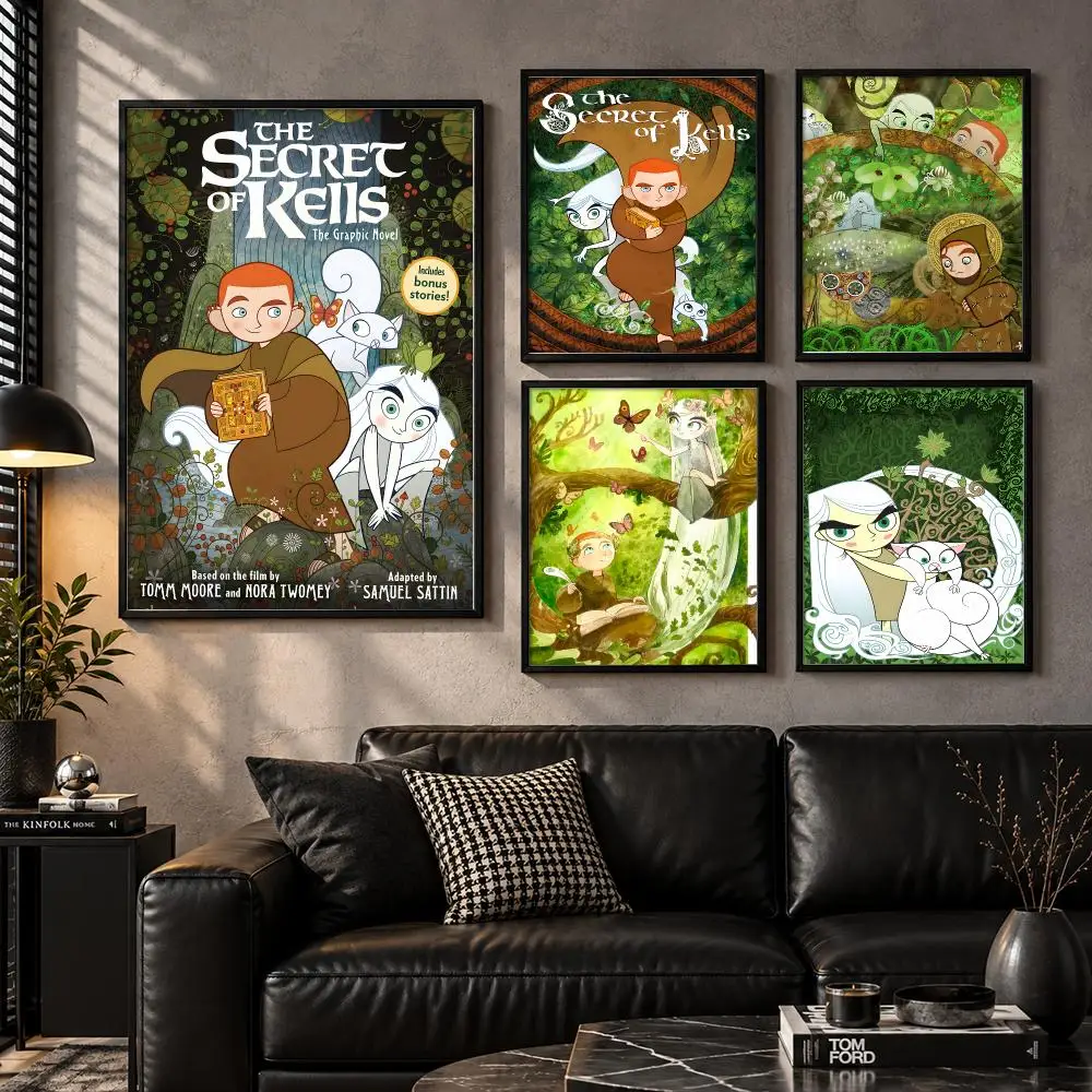 The Secret of Kells Celtic Folklore Hand-Drawn Fantasy Animation Poster Aesthetic Unframed Wall Prints for Bedroom & Living Room