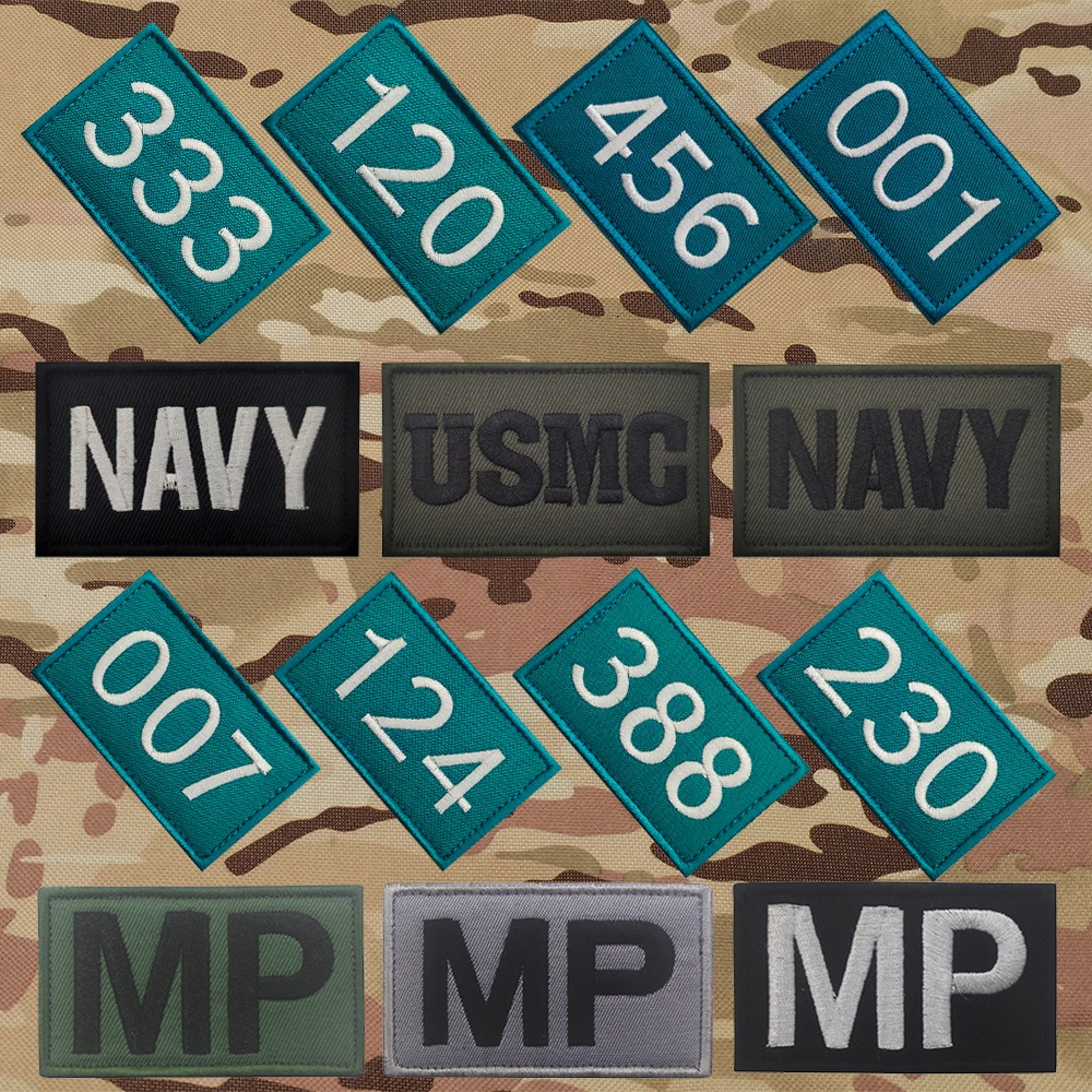 NAVY USMC Patch Motif Embroidered Tactical Patches Stickers On Clothing With Hook And Loop