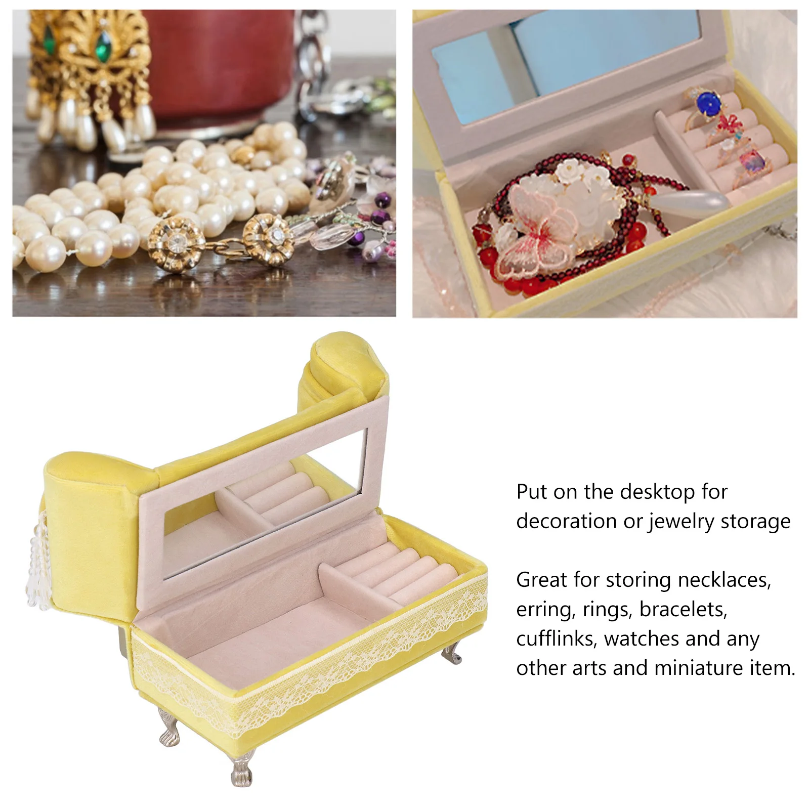 Prezent BFF Barbie Mini European Home Furniture Jewelry Box Organizer Doll House Furniture Milk Cherry Yellow Toffee Chair