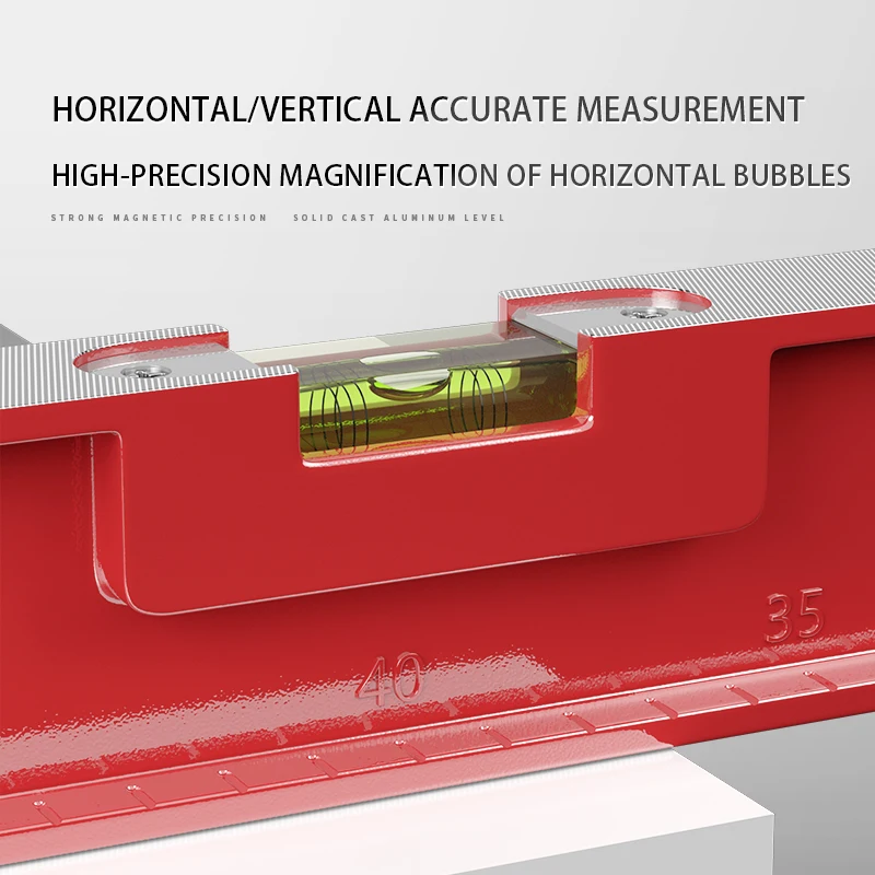 Regla de nivel de alta precisión para el hogar, herramienta de medidor de agua, ventilador pequeño y fuerte, regla magnética sólida anticaída,