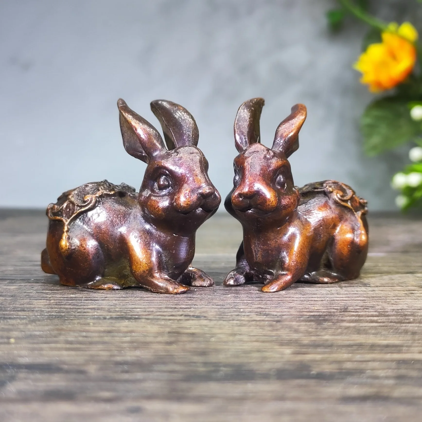 

Antique Collection Brass Brass Fushou Rabbit Home Ornament, Animal Sculpture