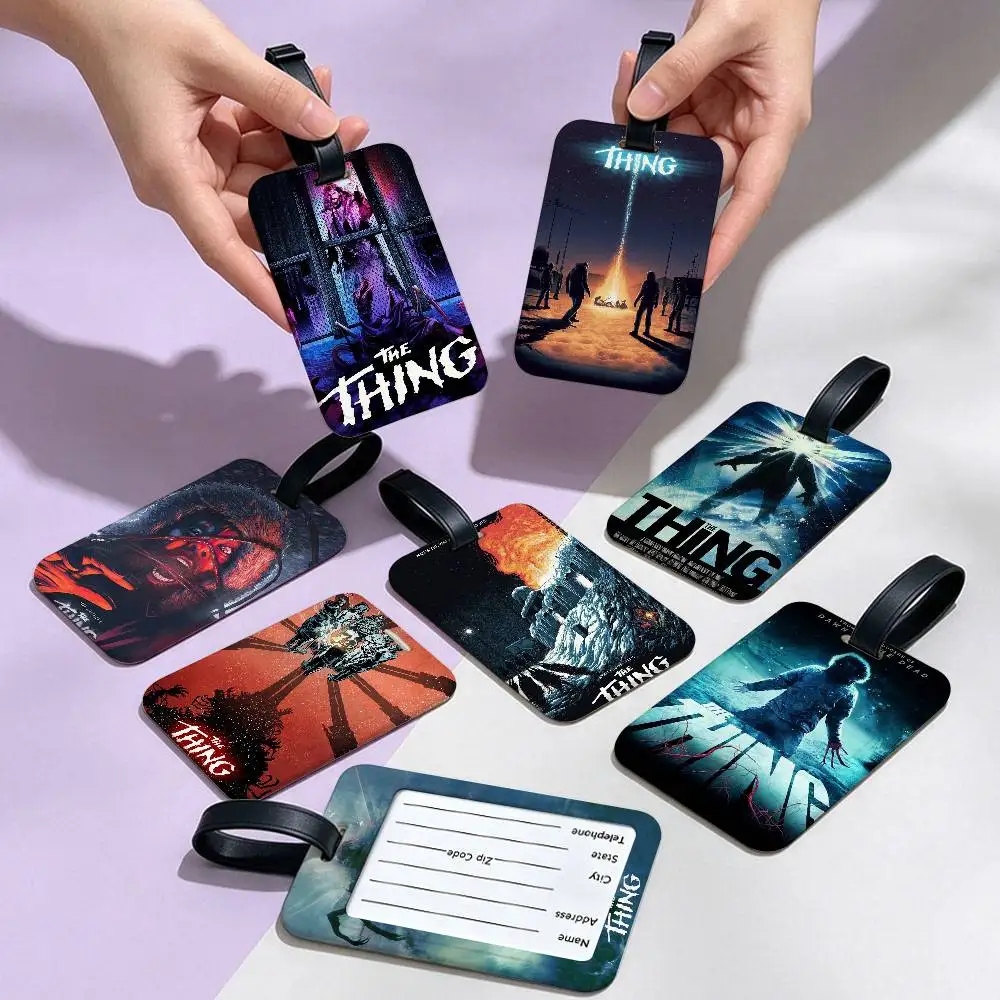 THE THING 1981 Action Thriller Science Horror Movie Travel Anti lost Tag PVC Card Holder Waterproof Luggage Baggage Label