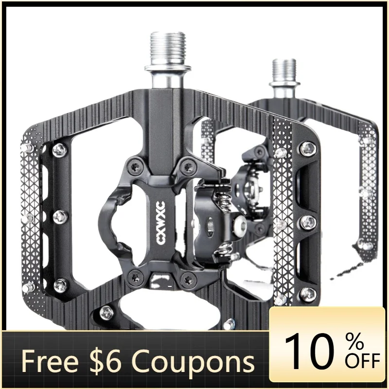 

STLF CXWXC 2 in 1 Bicycle Lock Pedal Aluminum Anti-slip Sealed Bearing Lock Pedal Accessories