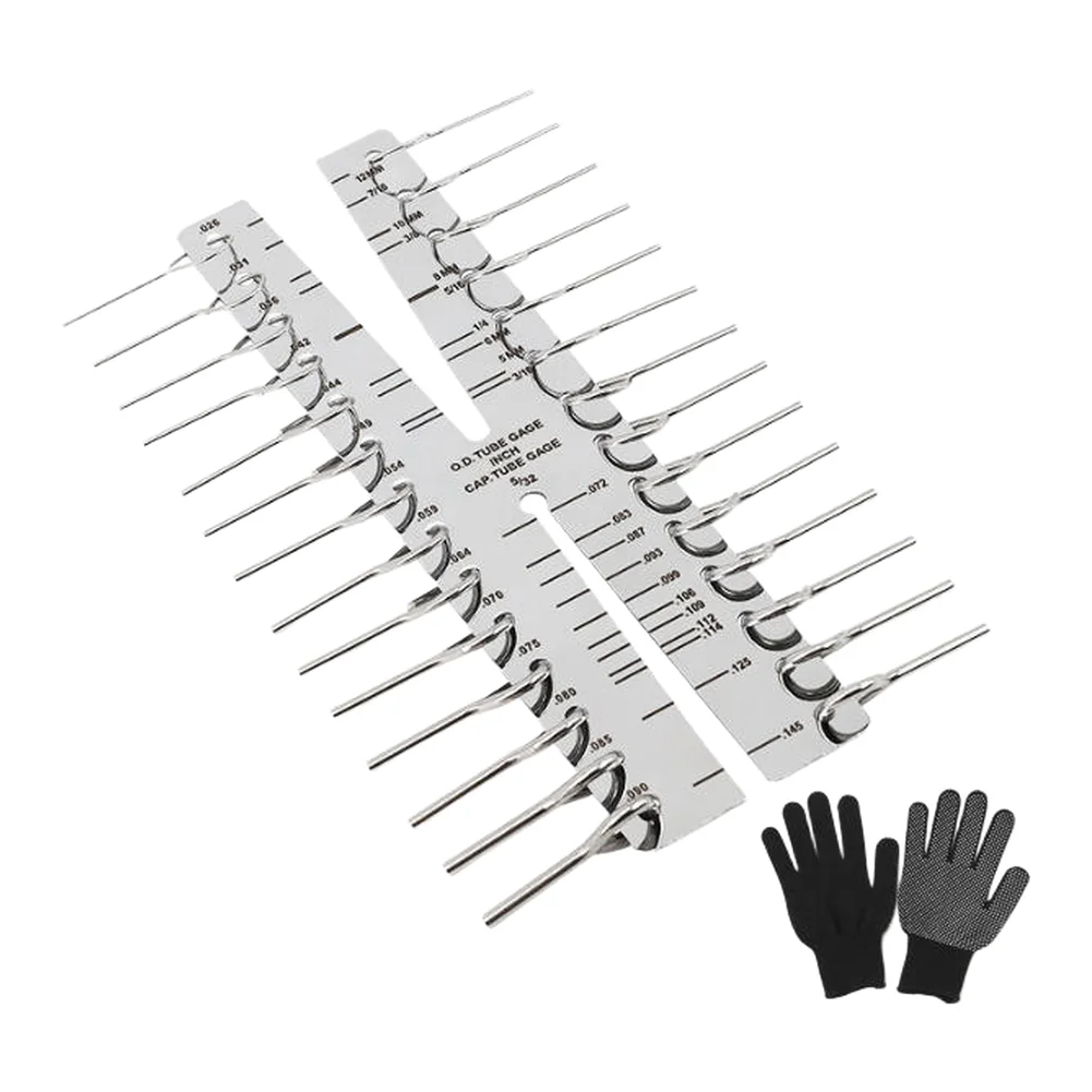 Stainless Steel Capillary Tube Gauge For CT 1101 AC Copper Pipe OD ID Measuring Tool Metric For Imperial Dual Scale