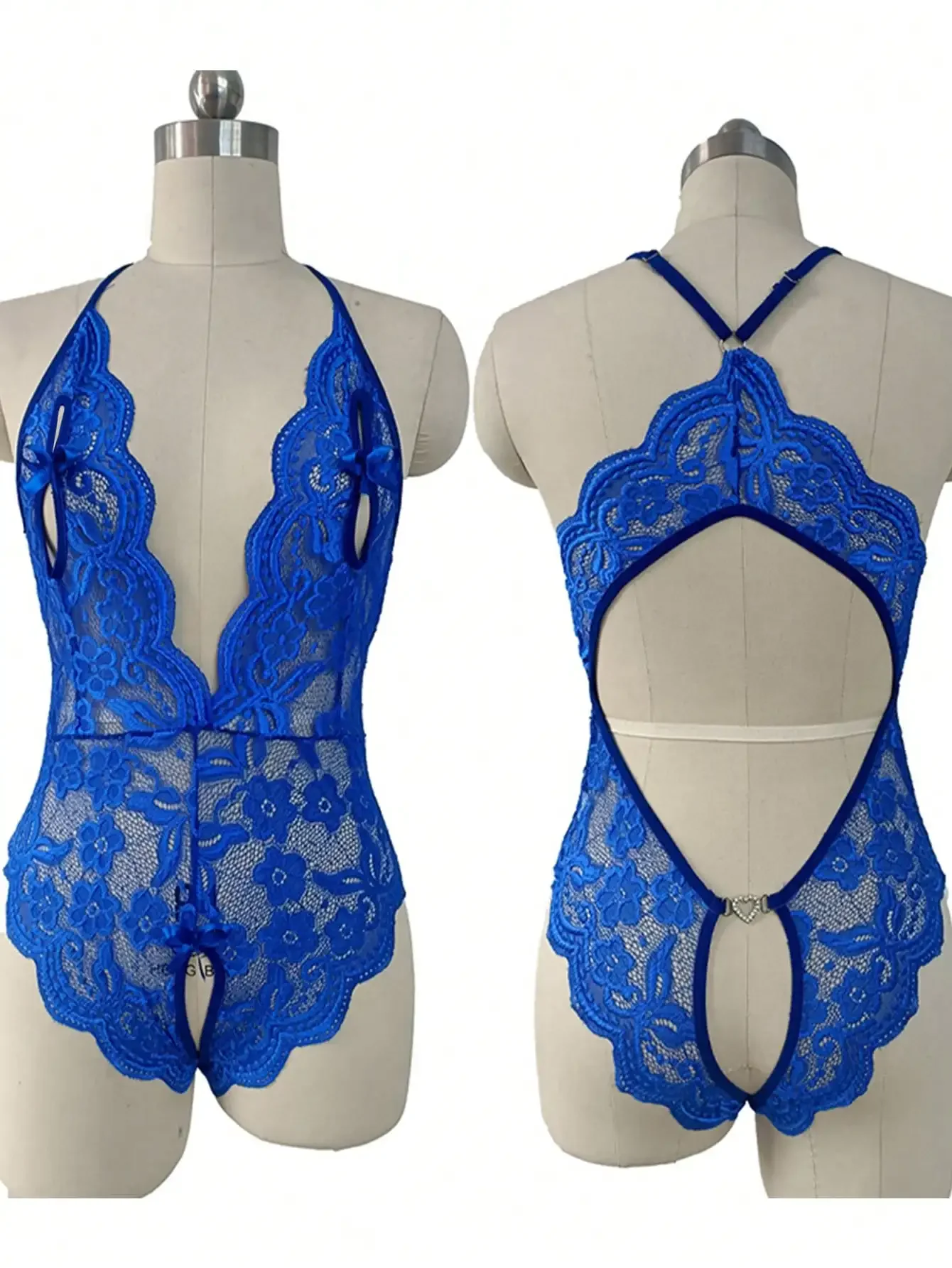 Lace Crotchless Sexy Lingerie Bodysuit, Stretchy, Alluring, Personalized