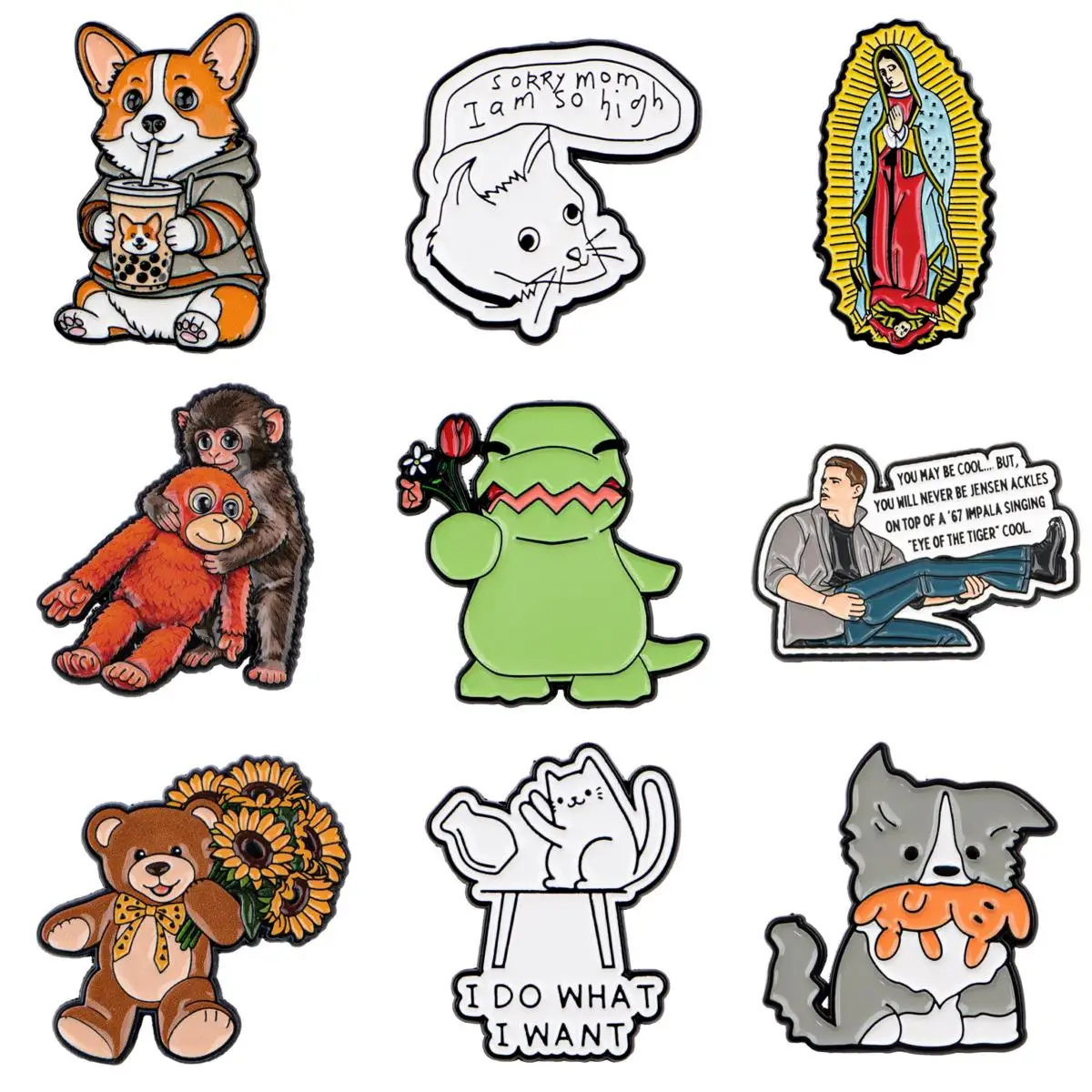 Cute Monkey Enamel Pin Cartoon Bear Brooch For Coat Women's Brooches Fashion Lapel Badges Jewelry Gift for Friends