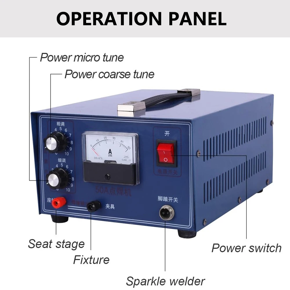 ماكينة لحام البقعة النبضية للمجوهرات 50 أمبير: ماكينة لحام محمولة 400 وات 110 فولت/220 فولت للذهب/الفضة/البلاتين - ماكينة لحام نقطي معدنية #3