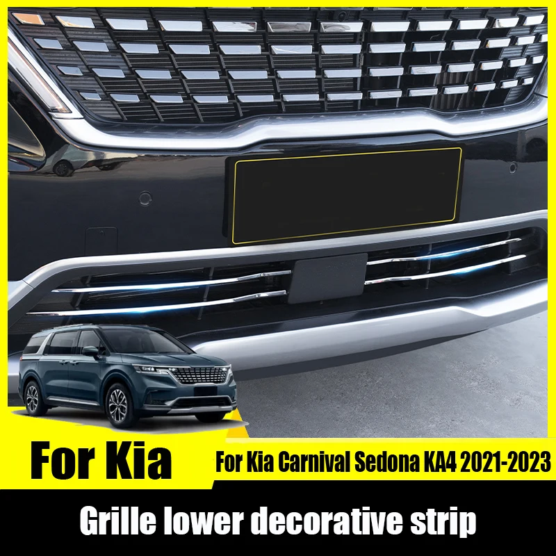 

For Kia Carnival Sedona KA4 2021 2022 2023 Grille lower decorative strip Bright decorative strip on the front bumper