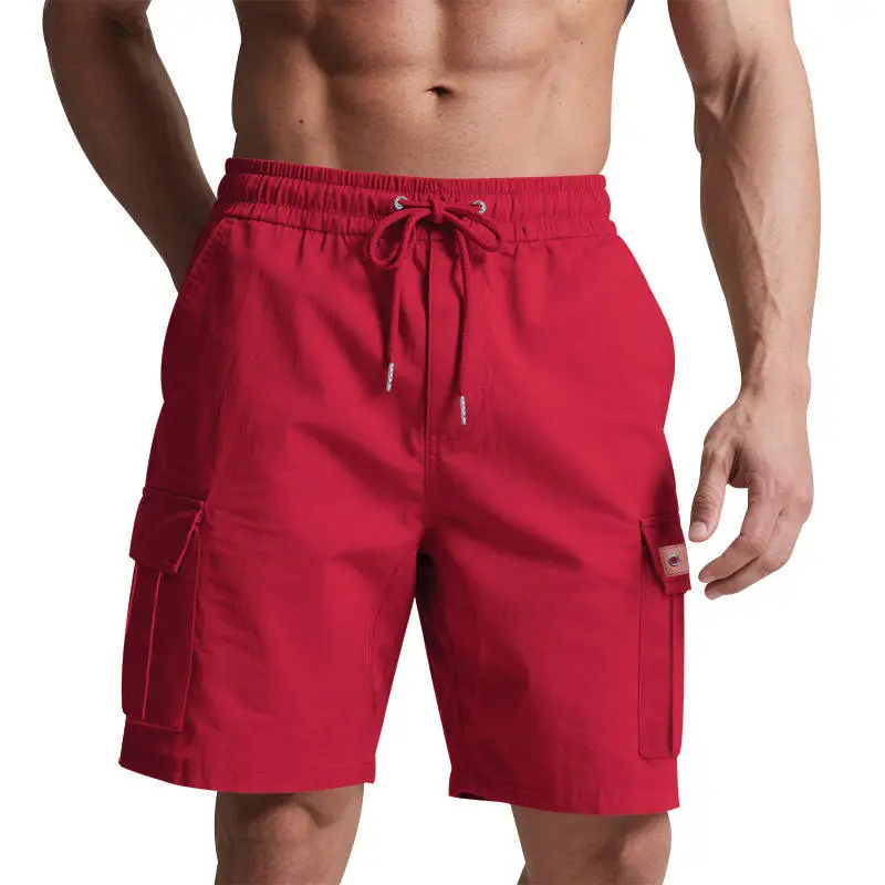 

New Men's Workwear Shorts Large Size Color Multi-Functional Pocket Beach Pants Casual Cross-Border Five-Quarter Length ...