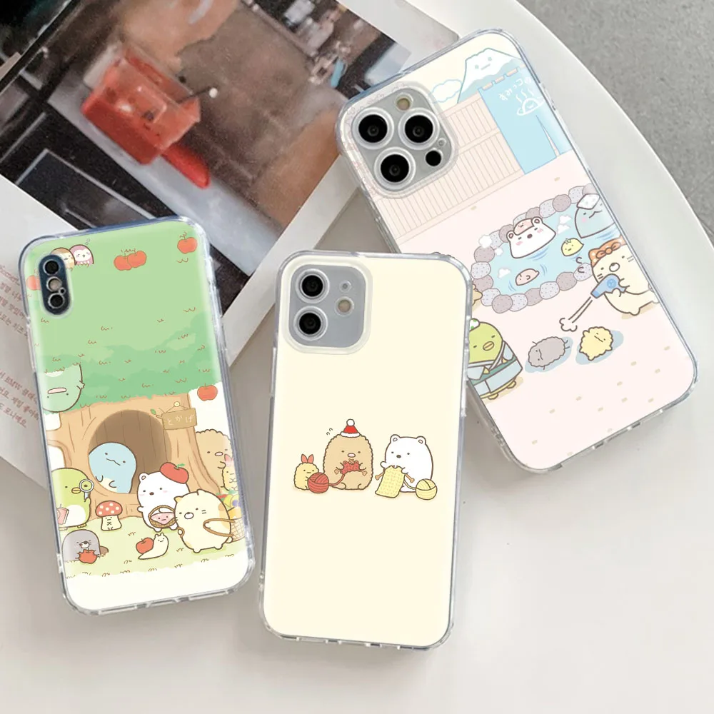 Sumikko Gurashi Transparent Case for LG V60 THINQ5 V50 V40 Stylo 6 Q61 Q60 Q52 K30 K92 K62 Cover