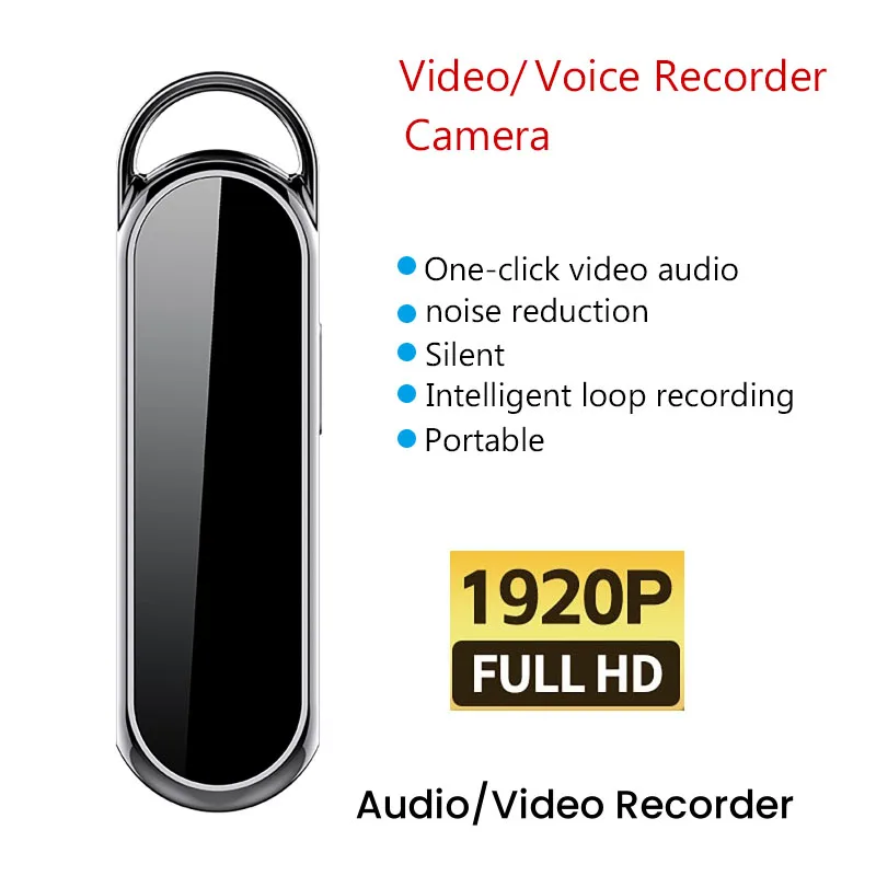 One-Click Digital Voice Recorder Camera 4-256GB Activated Dictaphone 1080P HD Noise Reduction Portable Audio Recording Camcorder