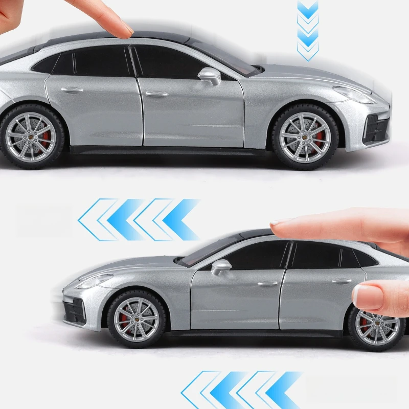 1:24 파나메라 시뮬레이션 합금 고급 세단 자동차 모델 사운드 및 라이트 풀백 장난감 자동차 장난감 소년 컬렉션 장식 선물