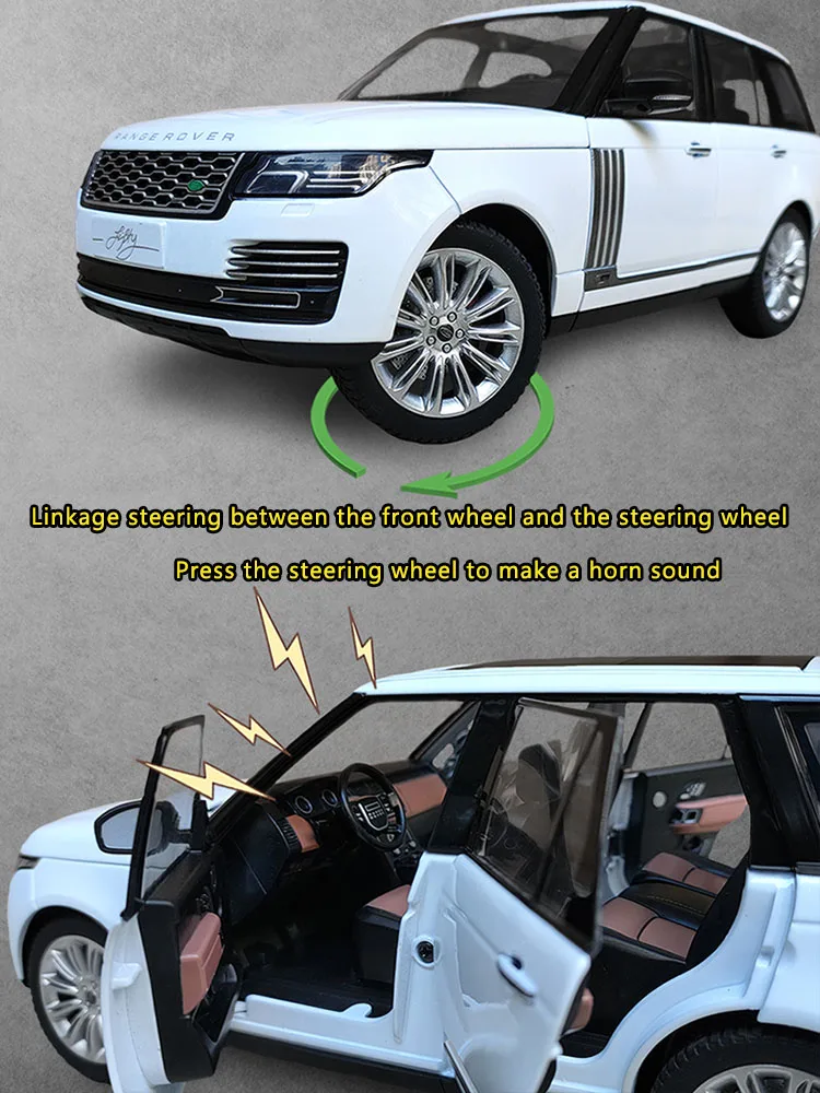 1:18 Simulation Large Land Rover Range Rover Alloy Car Model Sound And Light Pull Back Toy Car Boys Collection Decoration Gift