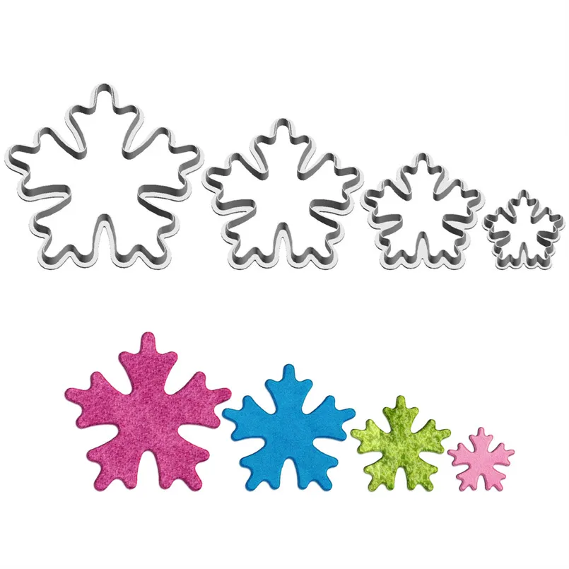 Four Specification Cartoon Graphic Five Sides Antlers Snowflakes,Plastic Mold,Cake Fondant Tools,Cookie Sushi and Fruits Cutters