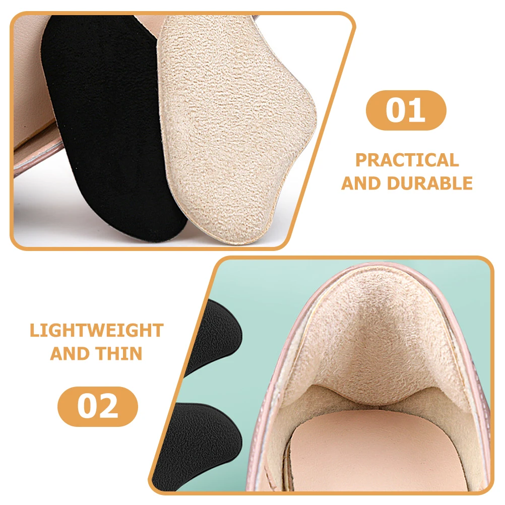 

2 Pairs Self-Adhesive Heel Protectors Soft Cushion Inserts Anti-Friction Shoe Pads Heel Liners For High Heels Ladies Shoes Work