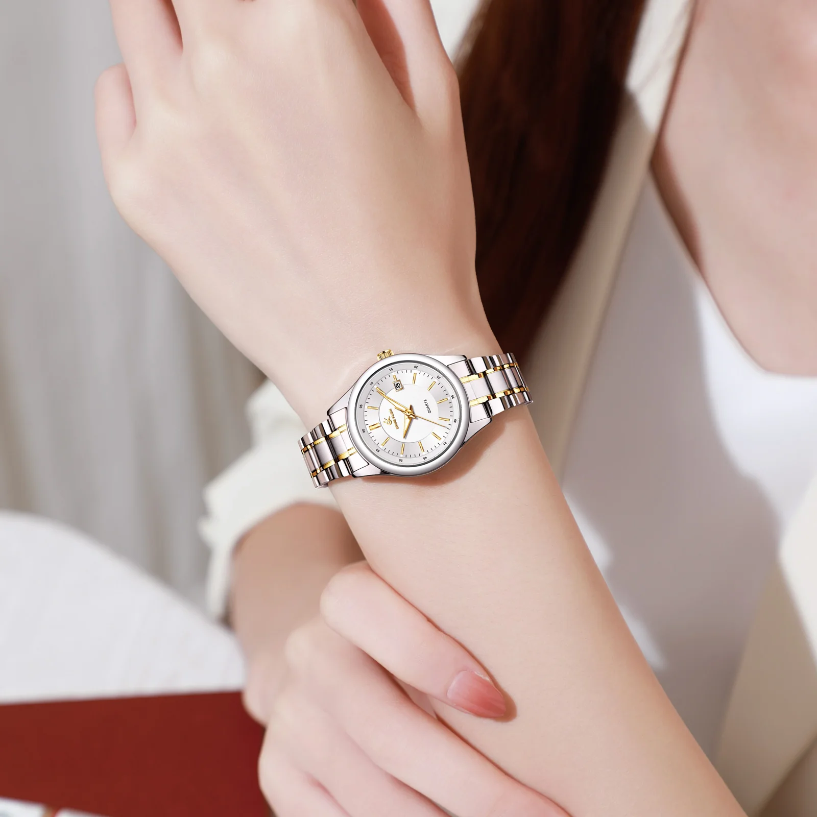 ERNIE KLEIN Women‘s Watches Simple Luxury Fashion Elegant Female Wristwatch Waterproof Luminous Date Exquisite Gift for Girl