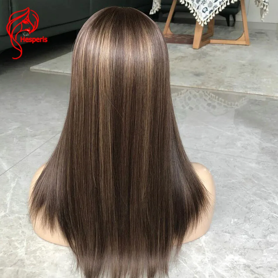 Hesperis médio marrom com destaques cabelo brasileiro topper 5x6 base de seda superior peruca de cabelo desbaste ajuda para mulher