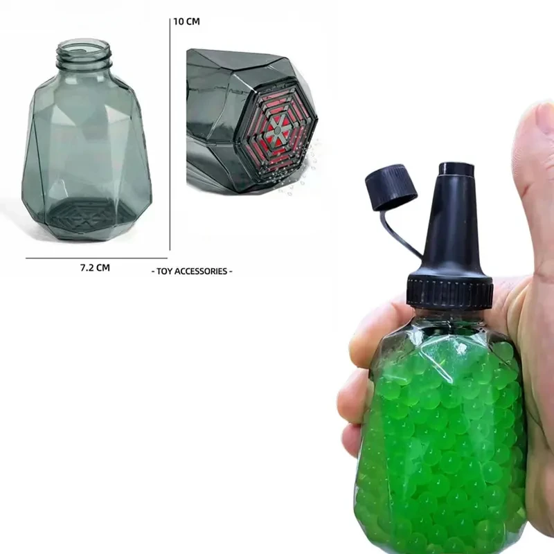 3 個 PC ダイヤモンドボトルゲルボールガン弾薬フィーダーボトル中空水フィルター底ゲルボールパイナップルボトル
