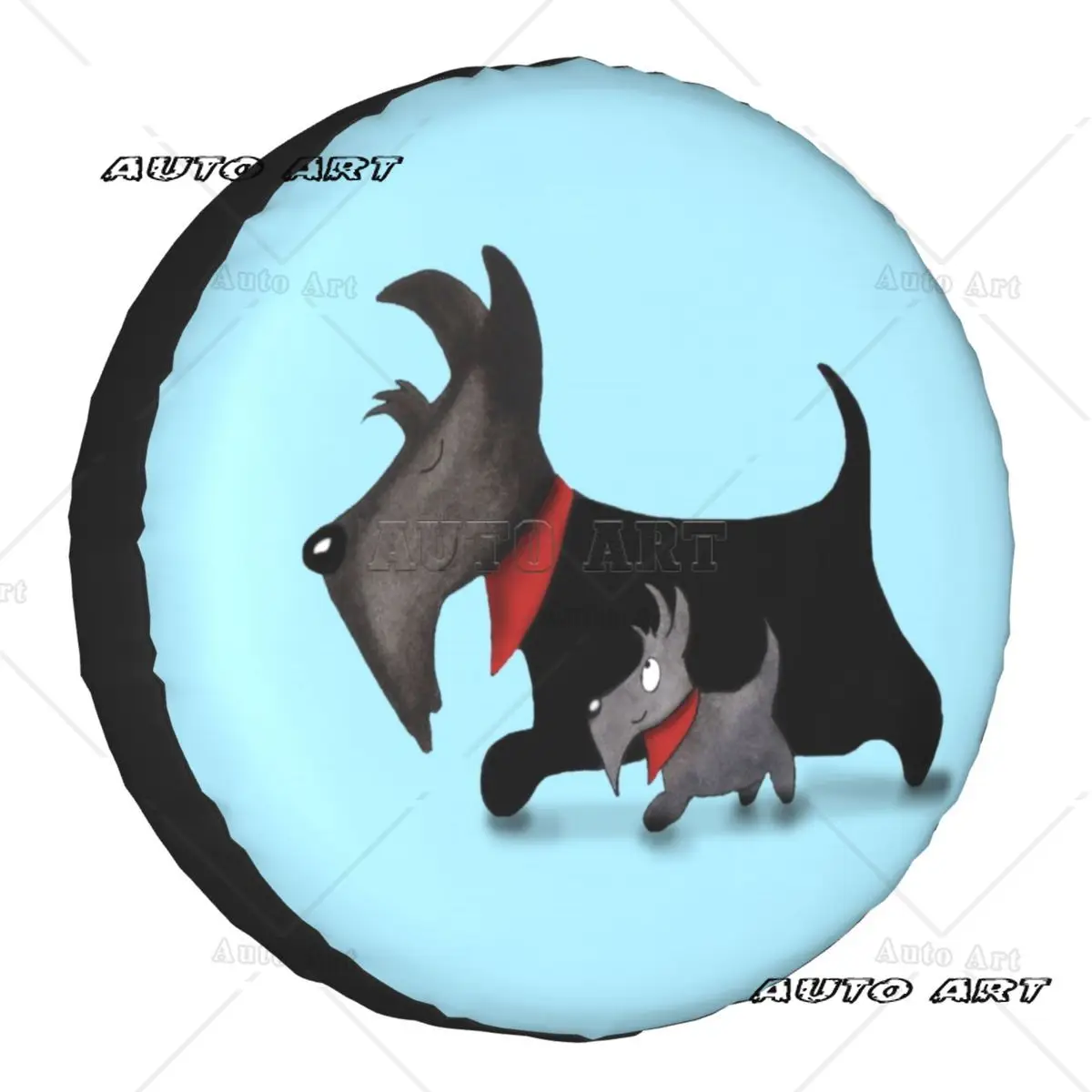 

Чехол для запасного колеса Scottie Dogs с рисунком мультфильма, защитный чехол для колес автомобиля, чехол для грузовика, кемпинга, путешествий, универсальный шотландский терьер