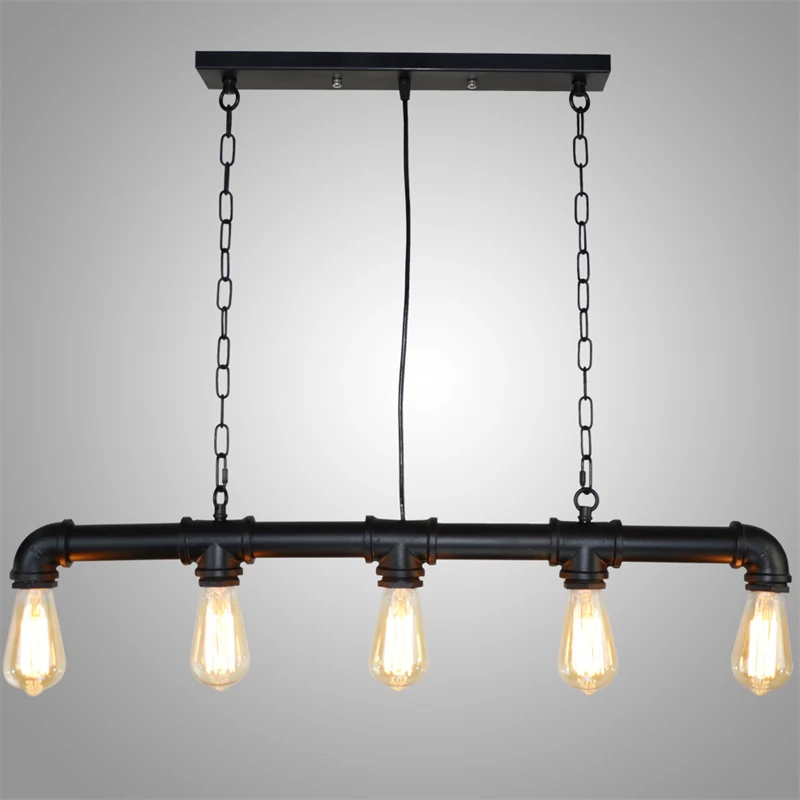 Industrial Vintage Pendant Light Wrought Iron Pipe Chandelier Bar Coffee Shop Retro Loft Lighting Home Decor Lighting Fixture