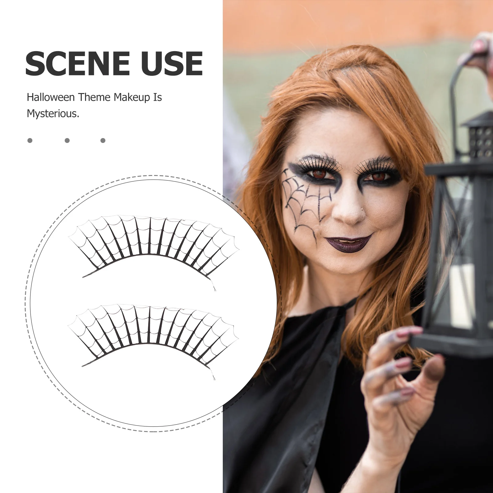 7Pairs Halloween Falsche Wimpern Übertrieben Dichten Cluster Gefälschte Wimpern Cosplay Bühne Make-Up Party Maskerade Zubehör