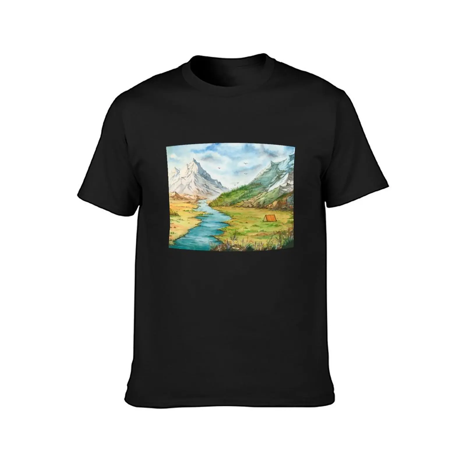 Peaceful Solitude - Original Watercolor Art T-Shirt shirts graphic tees korean fashion graphics mens graphic t-shirts hip hop