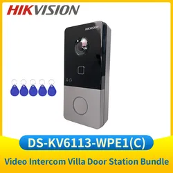 Hikvision-videoportero inalámbrico DS-KV6113-WPE1(C) para exteriores, intercomunicador de vídeo IP, estación de Puerta, WIFI, timbre POE