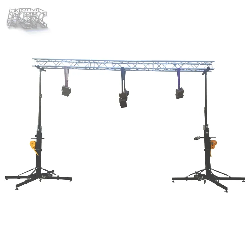 Heavy Duty  Black Steel Adjustable Lights Tower Stand for Speaker Lights