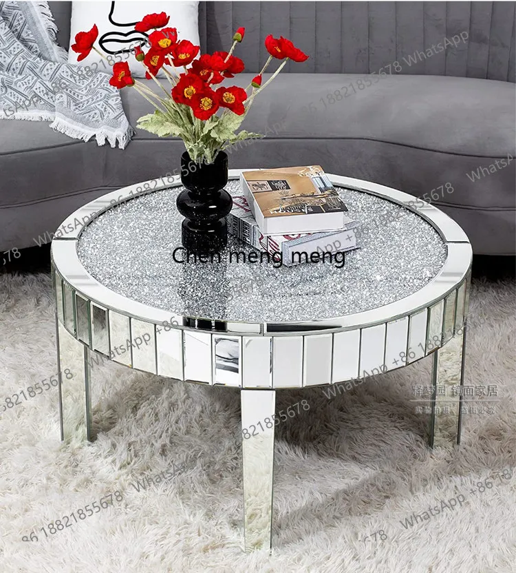 

Круглый журнальный столик в европейском стиле, креативный чайный столик для квартиры, гостиной, дома, в стиле лёгкой роскоши, современный, высококачественный журнальный столик.