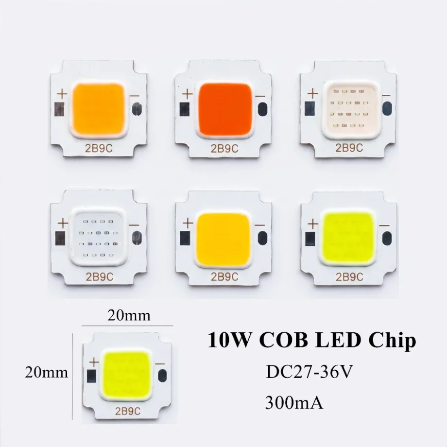 High Brightness Square COB LED Chip DC27-36V 7 Colors 10W 50W 60W 5000H Light Source DIY Solar Bulb Floodlight Spotlight Parts