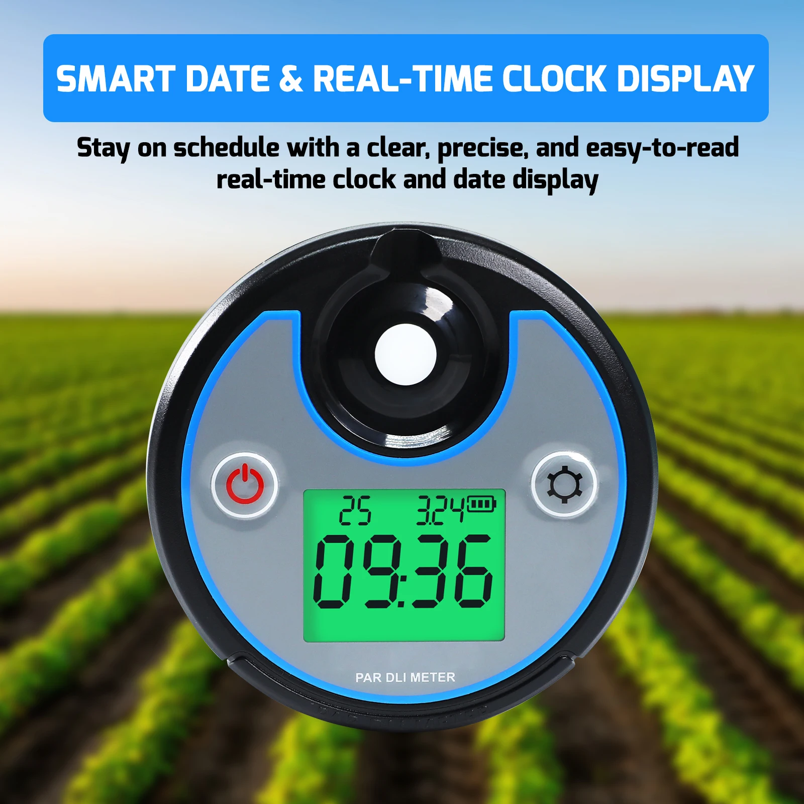 Neues digitales PAR DLI PPFD-Messgerät, Datenlogger, Lichttester, 400–700 nm, photosynthetisch, IP65, wasserdicht, für Gewächshaus, Gartenarbeit