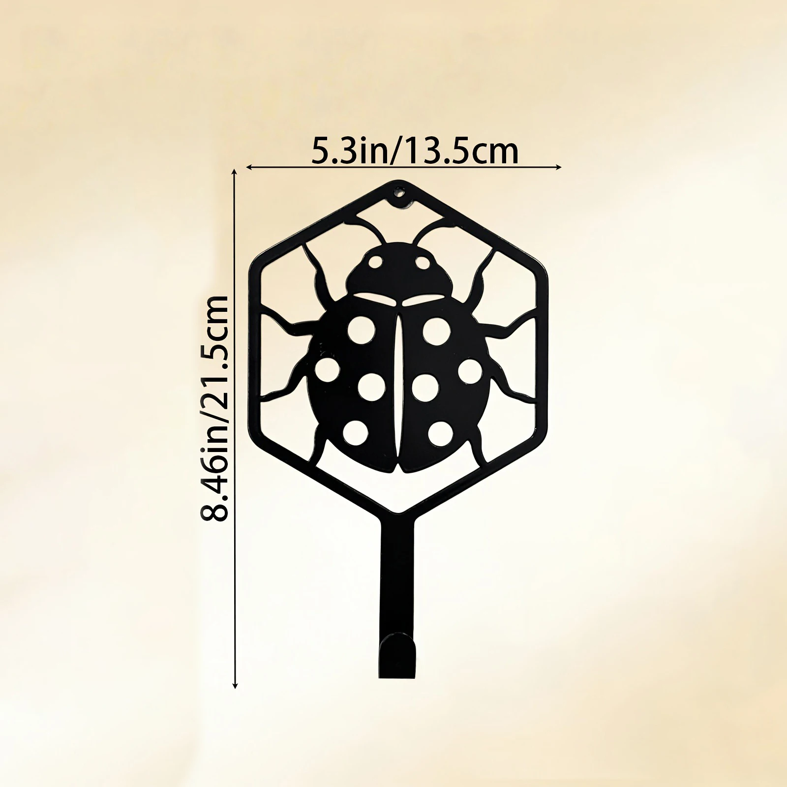 2D Modern Minimalist Ladybug Design Metal Hook, Hexagonal Wall Key Rack, Household Multi-Functional Coat And Key Rack