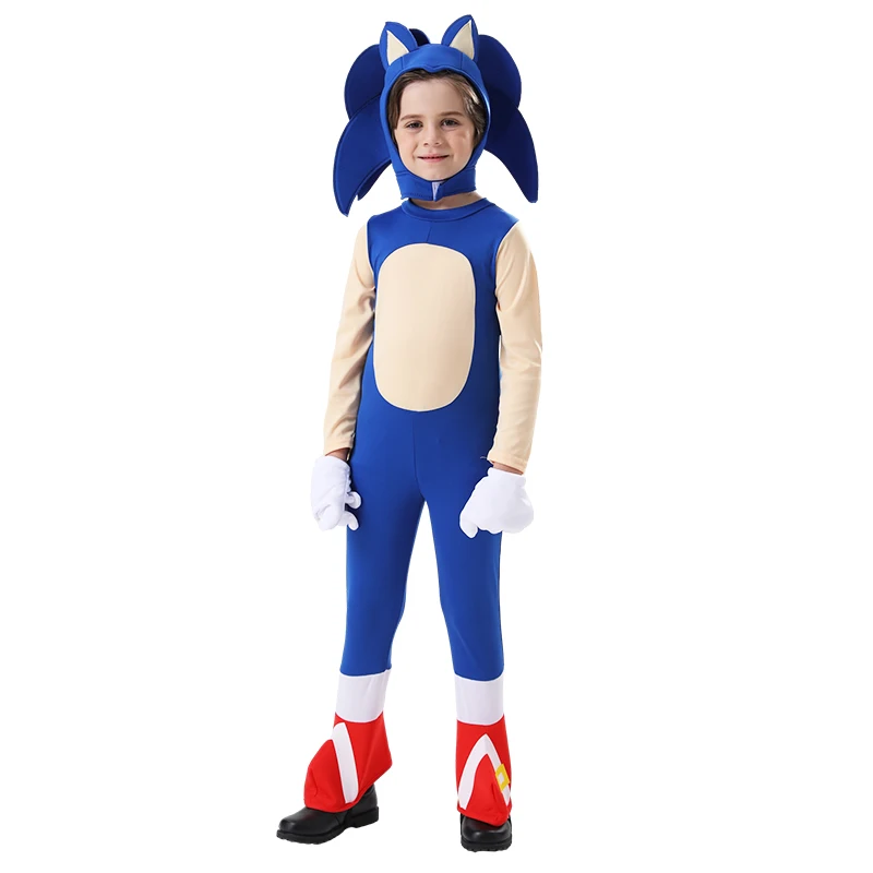 Mono de dibujos animados de erizo para niños, disfraz de Cosplay, disfraz de Anime para niños y niñas, guantes blancos, regalo de Halloween